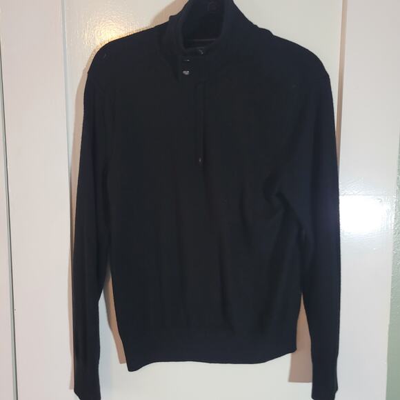 Banana Republic Size M Merino Wool Blend Half Zip Button Collar Pullover Sweater - Picture 10 of 11